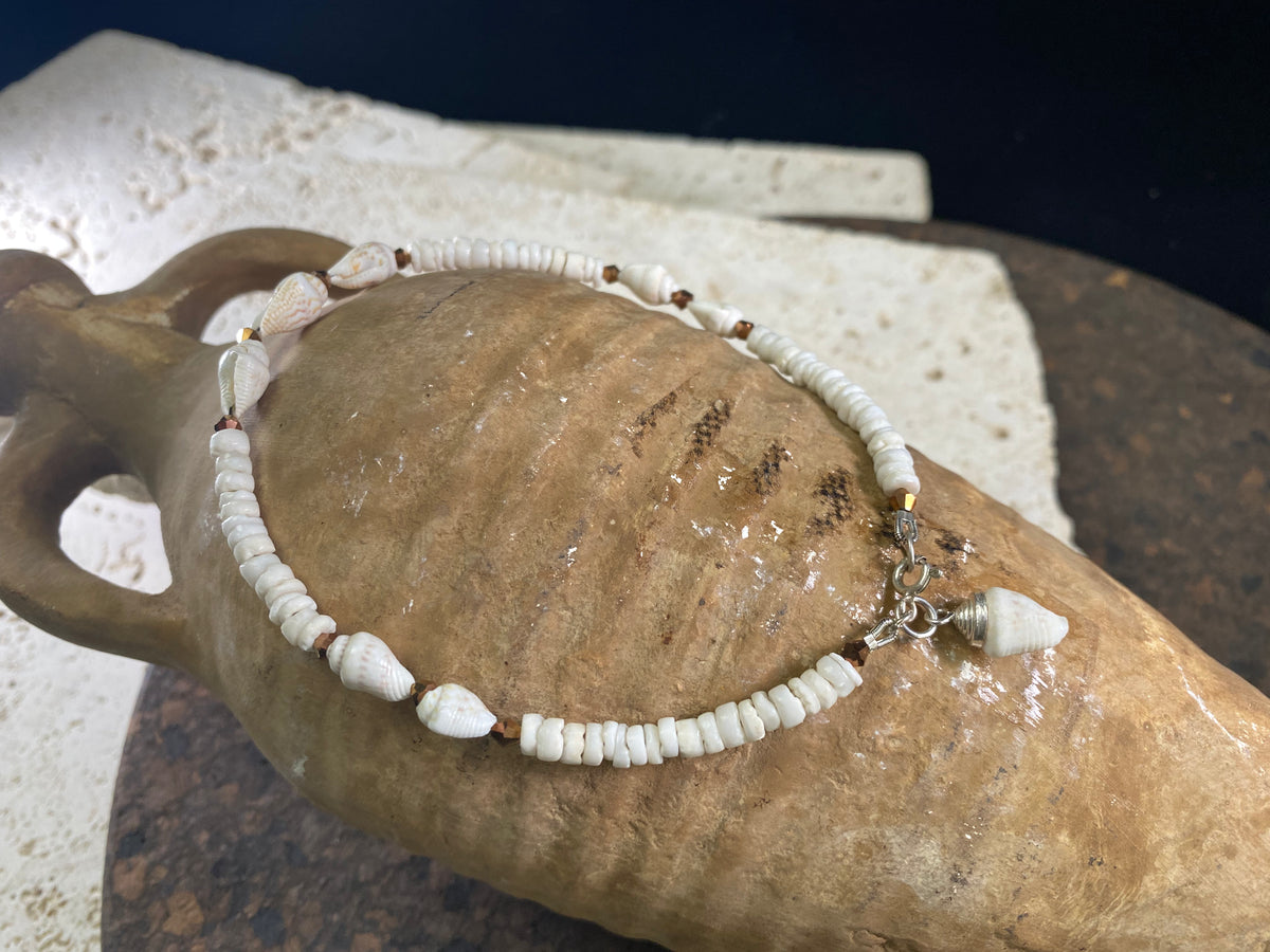Shell And Silver Anklets