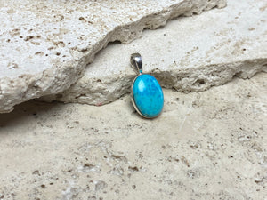 Persian turquoise and sterling silver pendant