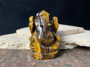 Tigers Eye Ganesh Statue