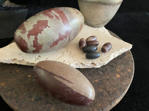 Shiva lingam stones, natural jasper stone, from India.