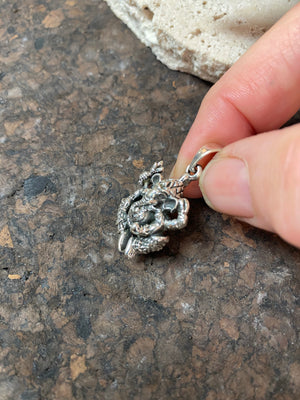 Sterling silver ganesh pendant, length 3.6 cm