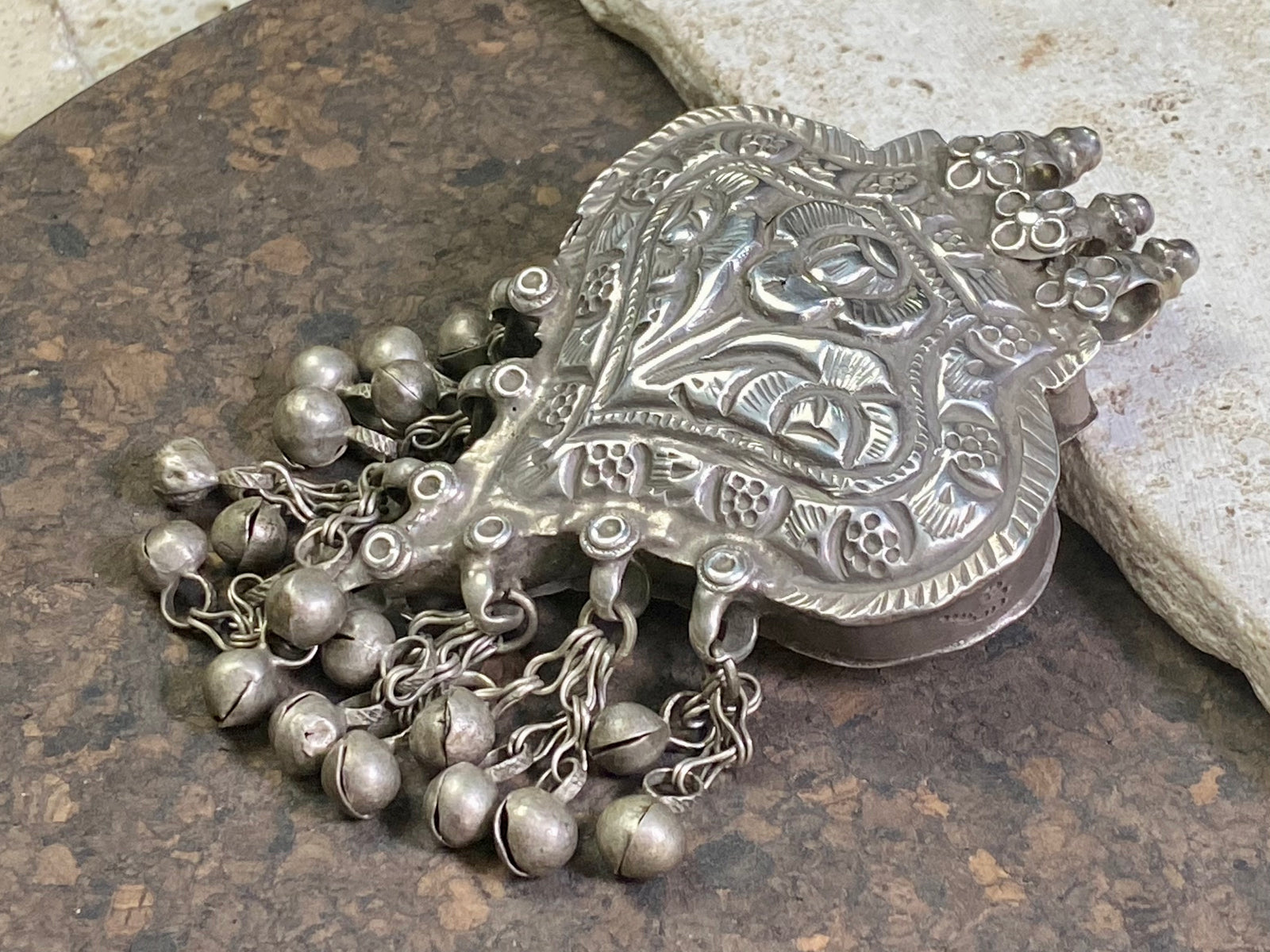 Large Turkomen Antique Silver Amulet