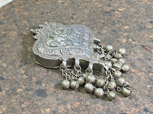 Large Turkomen Antique Silver Amulet