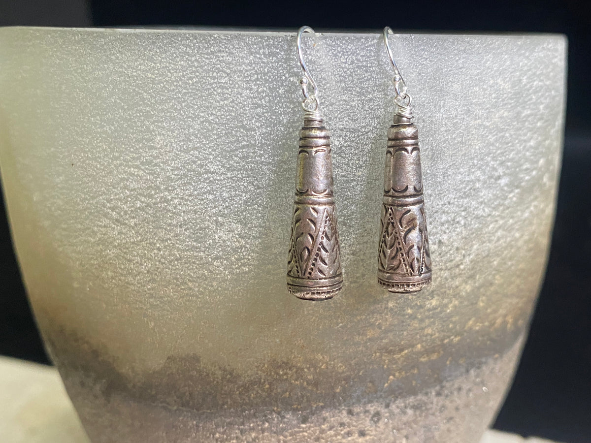 Tribal Silver Dangle Earrings