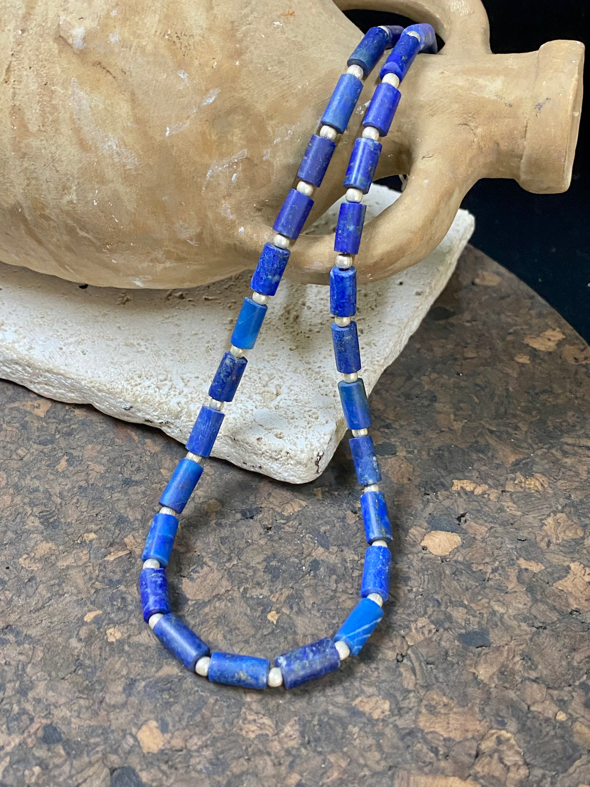 Lapis Tube Necklace
