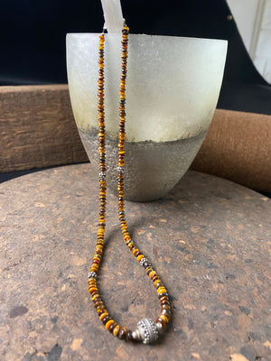 Tigers Eye Silver Necklace