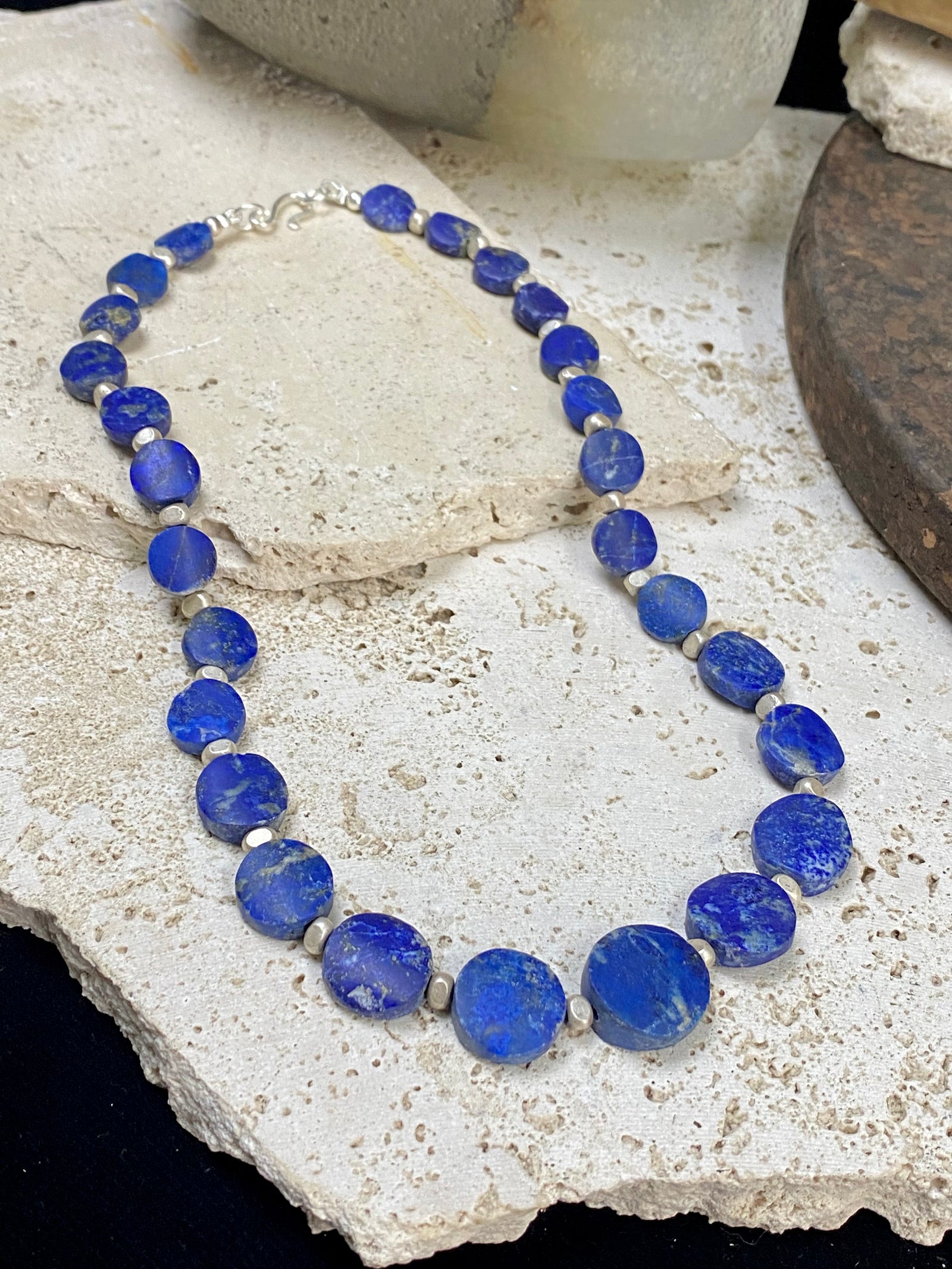 Lapis Lazuli Disk Necklace