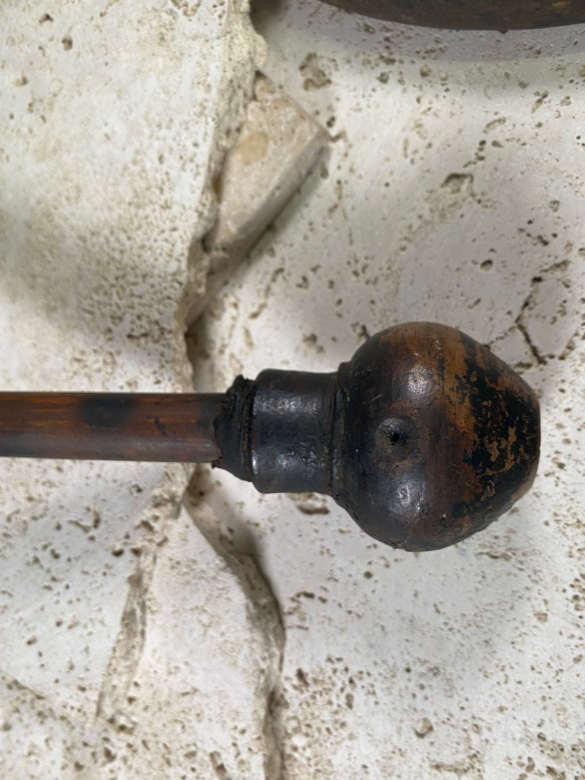 A typical village opium pipe, used by a number of hill tribe people within the Golden Triangle of southeast Asia. This is most likely Hmong.  Bamboo shaft, earthenware smoking bowl. Metal tool used to apply opium is original to the pipe. Early 20th century. In good condition with no cracks or repairs.  Total length 36 cm (14.25")