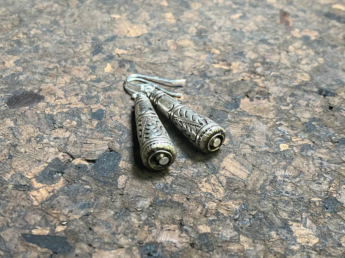 Tribal Silver Dangle Earrings