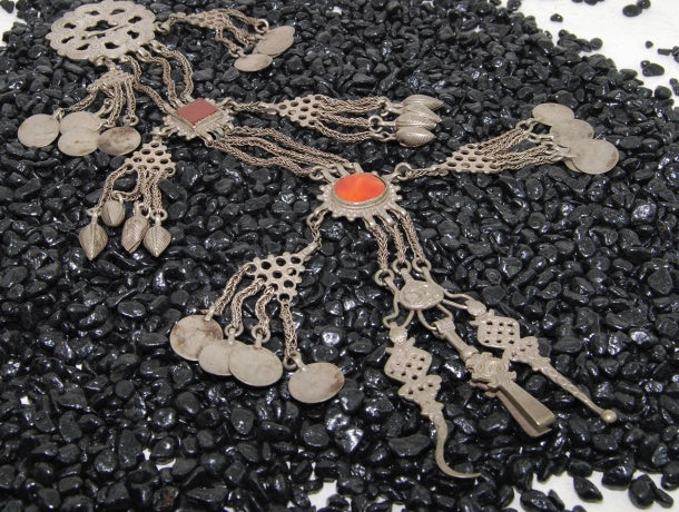 Turkoman Tribal Silver Men's Shirt Ornament, Men's Jewelry, Tribal Jewellery