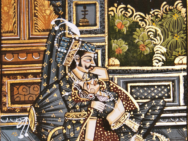 Mogul Style Hand Painted Love Scene