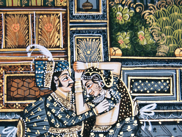 Mogul Style Hand Painted Love Scene