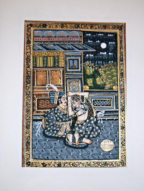 Mogul Style Hand Painted Love Scene