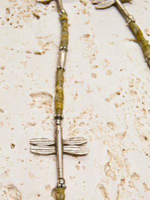 Silver & Jade Dragonfly Necklace