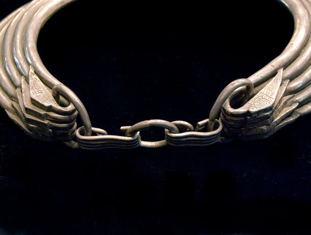 Hmong Solid Silver Antique Five Ring Torc