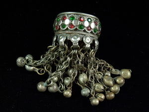 Waziri Tribal Ring, set with a fringe of chimes designed to produce a musical sound when shaken. These large rings are generally worn on the thumb